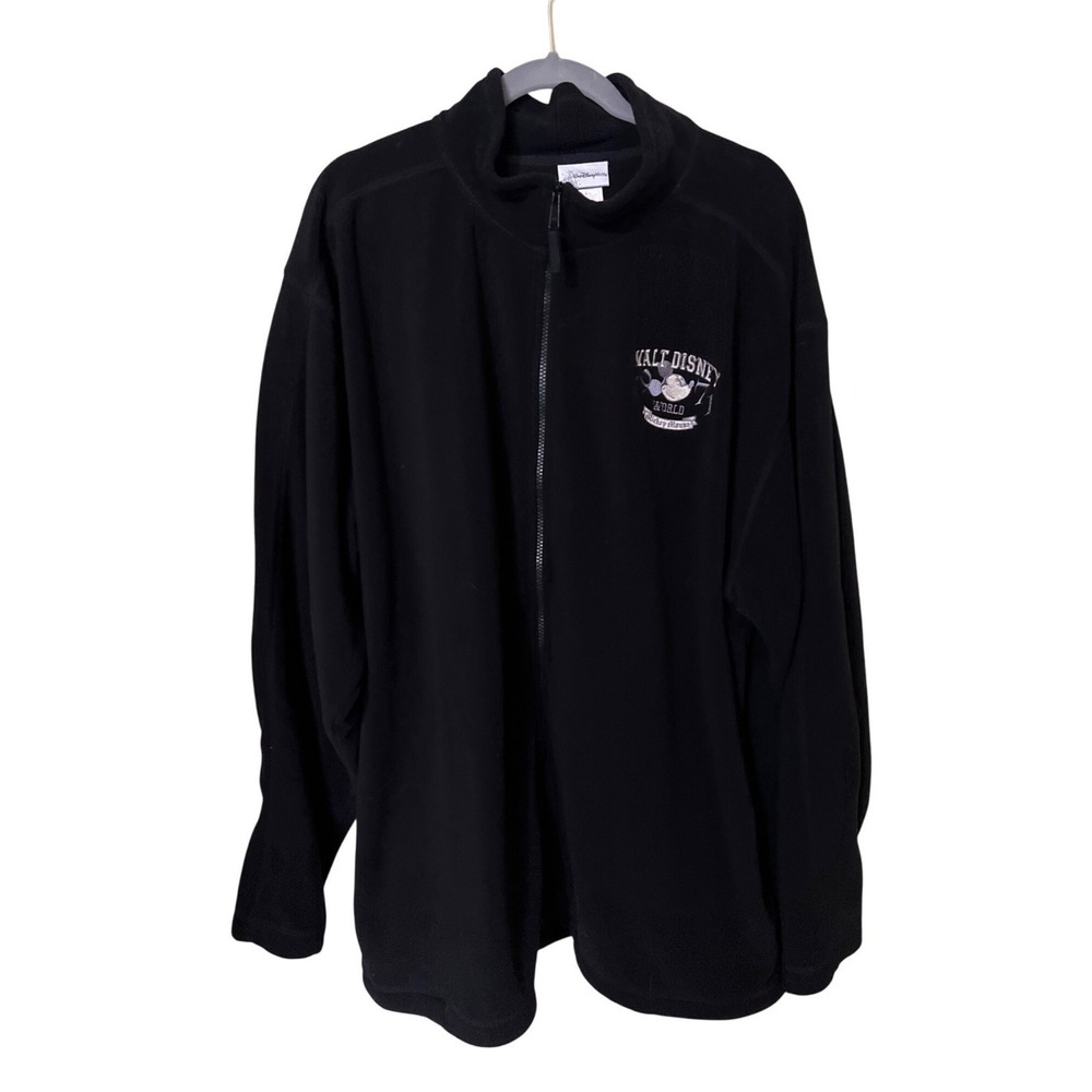 Walt Disney World 1971 Black Fleece Zip-Up Jacket XXL